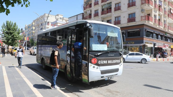 Cizre Belediyesi şehir içi minibüs hatlarına sıkı denetim